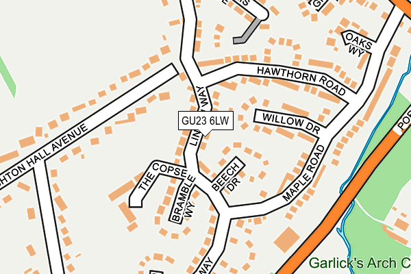 GU23 6LW map - OS OpenMap – Local (Ordnance Survey)
