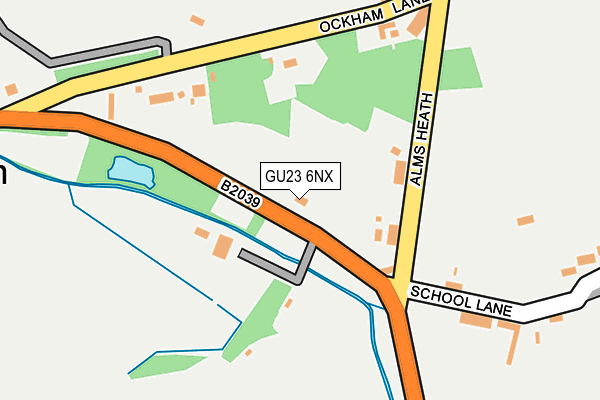 GU23 6NX map - OS OpenMap – Local (Ordnance Survey)