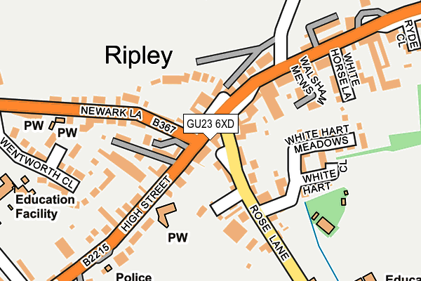 GU23 6XD map - OS OpenMap – Local (Ordnance Survey)