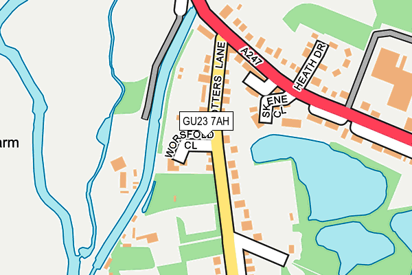 GU23 7AH map - OS OpenMap – Local (Ordnance Survey)