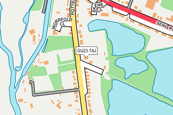 GU23 7AJ map - OS OpenMap – Local (Ordnance Survey)