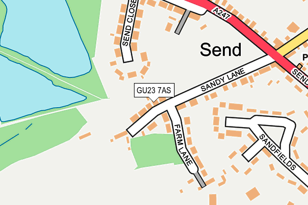 GU23 7AS map - OS OpenMap – Local (Ordnance Survey)