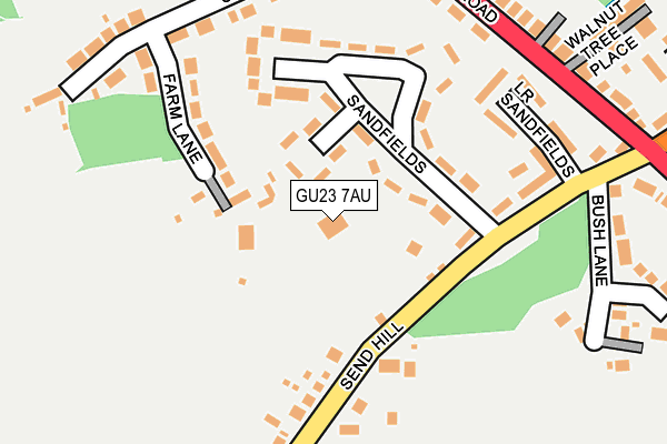 GU23 7AU map - OS OpenMap – Local (Ordnance Survey)