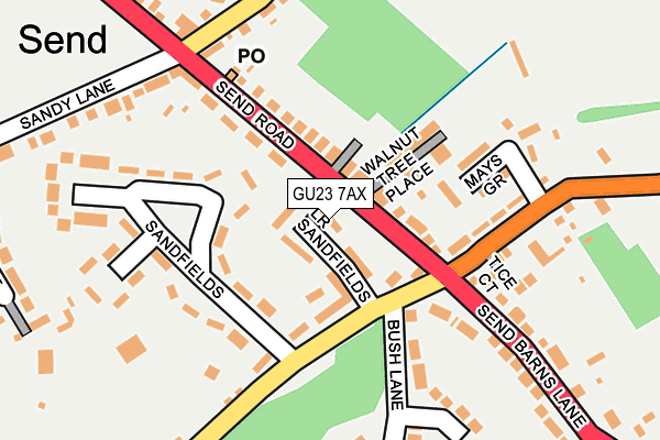 GU23 7AX map - OS OpenMap – Local (Ordnance Survey)