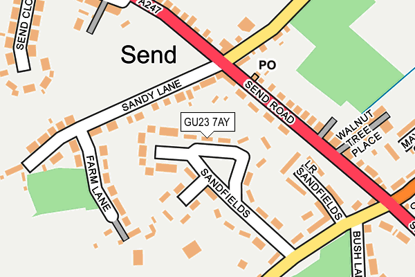 GU23 7AY map - OS OpenMap – Local (Ordnance Survey)