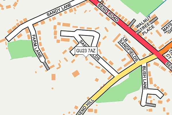 GU23 7AZ map - OS OpenMap – Local (Ordnance Survey)