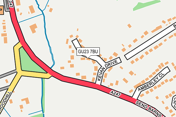 GU23 7BU map - OS OpenMap – Local (Ordnance Survey)