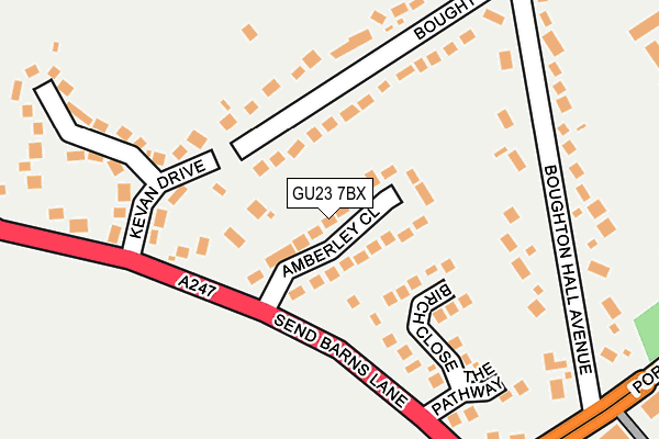 GU23 7BX map - OS OpenMap – Local (Ordnance Survey)