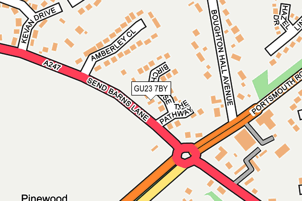 GU23 7BY map - OS OpenMap – Local (Ordnance Survey)