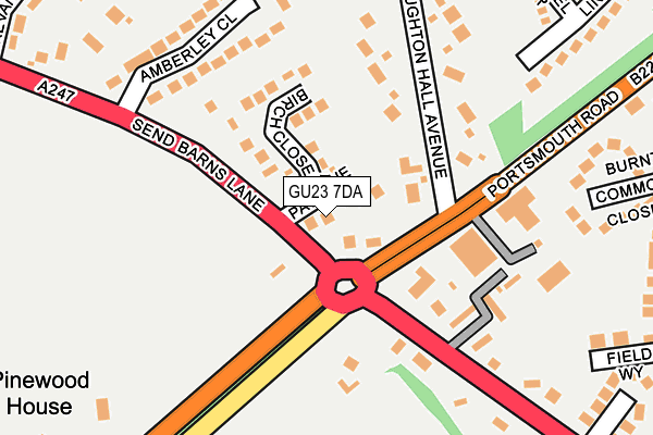 GU23 7DA map - OS OpenMap – Local (Ordnance Survey)