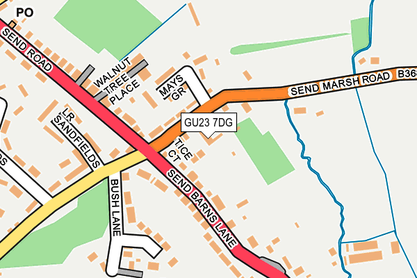 GU23 7DG map - OS OpenMap – Local (Ordnance Survey)