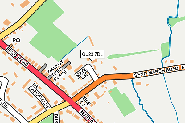 GU23 7DL map - OS OpenMap – Local (Ordnance Survey)