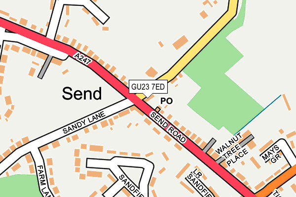 GU23 7ED map - OS OpenMap – Local (Ordnance Survey)