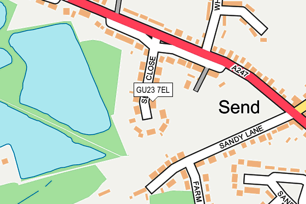 GU23 7EL map - OS OpenMap – Local (Ordnance Survey)