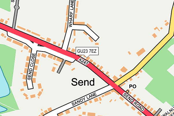 GU23 7EZ map - OS OpenMap – Local (Ordnance Survey)
