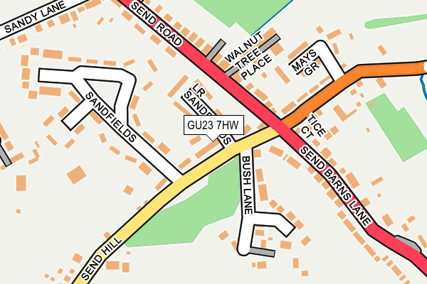 GU23 7HW map - OS OpenMap – Local (Ordnance Survey)