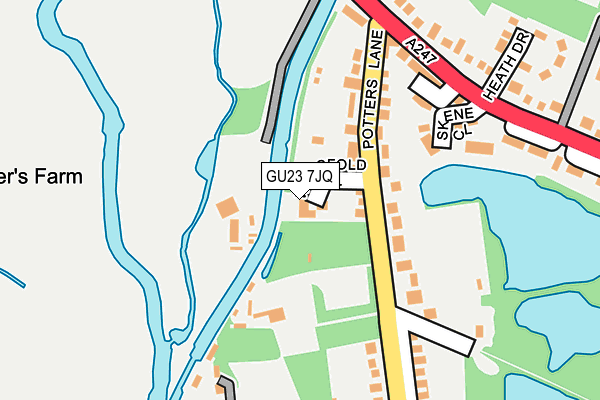 GU23 7JQ map - OS OpenMap – Local (Ordnance Survey)