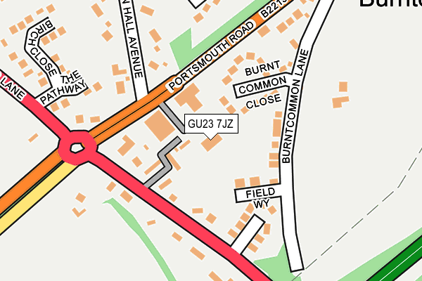 GU23 7JZ map - OS OpenMap – Local (Ordnance Survey)