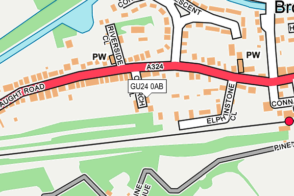 GU24 0AB map - OS OpenMap – Local (Ordnance Survey)