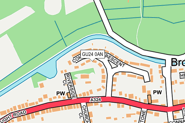 GU24 0AN map - OS OpenMap – Local (Ordnance Survey)