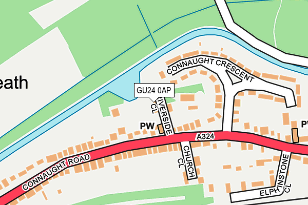 GU24 0AP map - OS OpenMap – Local (Ordnance Survey)