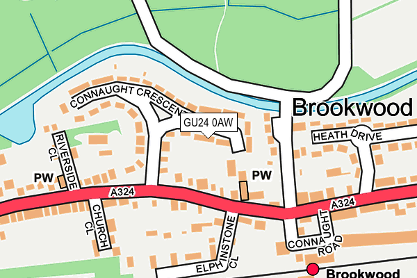 GU24 0AW map - OS OpenMap – Local (Ordnance Survey)