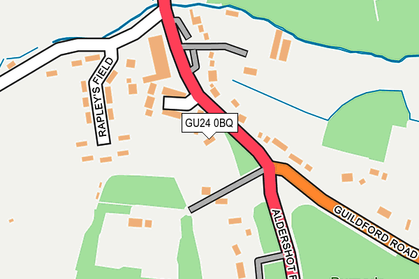 GU24 0BQ map - OS OpenMap – Local (Ordnance Survey)