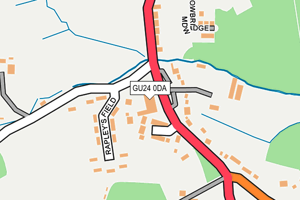 GU24 0DA map - OS OpenMap – Local (Ordnance Survey)