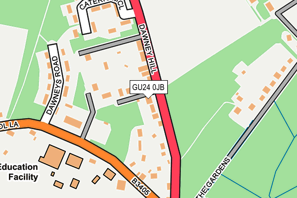 GU24 0JB map - OS OpenMap – Local (Ordnance Survey)