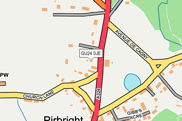 GU24 0JE map - OS OpenMap – Local (Ordnance Survey)
