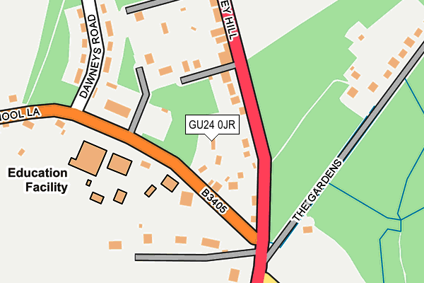 GU24 0JR map - OS OpenMap – Local (Ordnance Survey)