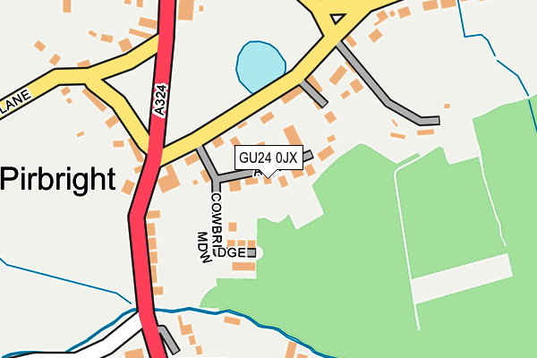 GU24 0JX map - OS OpenMap – Local (Ordnance Survey)