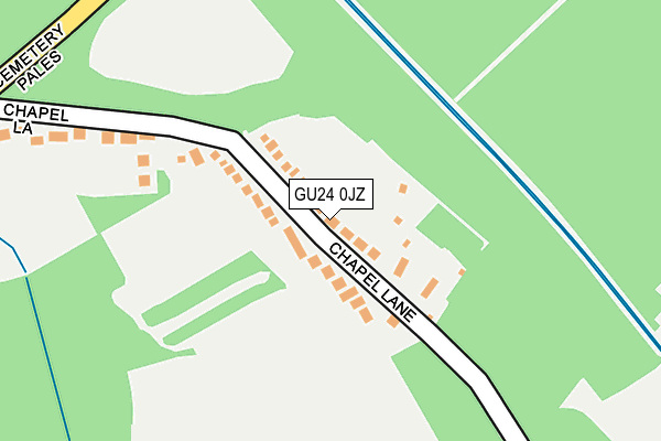 GU24 0JZ map - OS OpenMap – Local (Ordnance Survey)