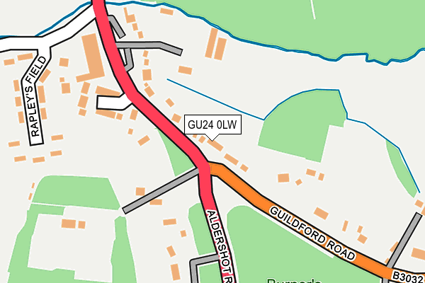 GU24 0LW map - OS OpenMap – Local (Ordnance Survey)