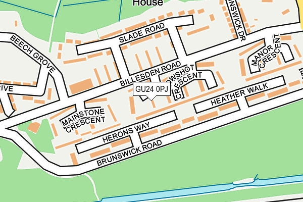 GU24 0PJ map - OS OpenMap – Local (Ordnance Survey)