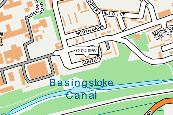 GU24 0PW map - OS OpenMap – Local (Ordnance Survey)