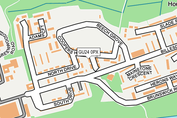 GU24 0PX map - OS OpenMap – Local (Ordnance Survey)