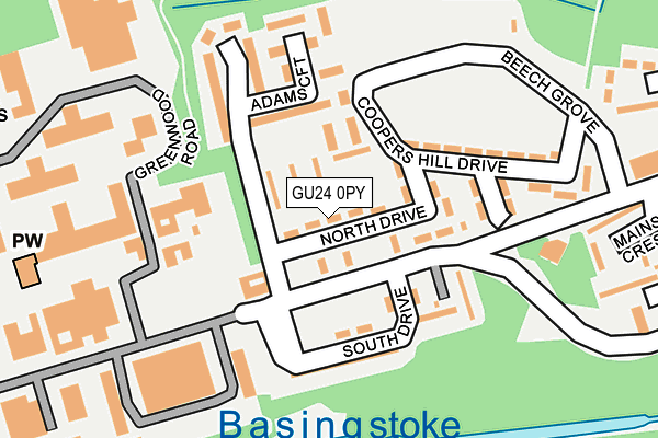 GU24 0PY map - OS OpenMap – Local (Ordnance Survey)