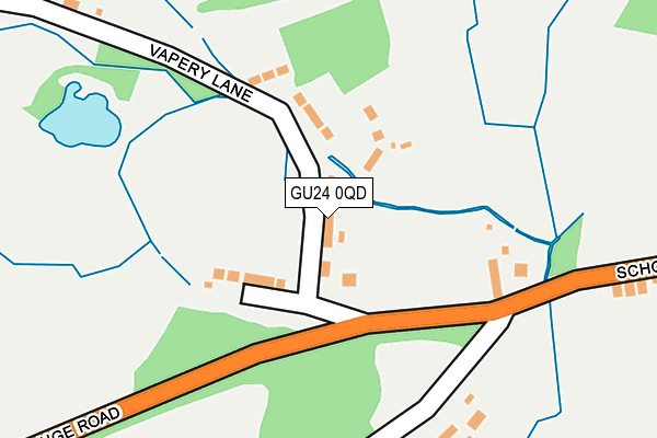 GU24 0QD map - OS OpenMap – Local (Ordnance Survey)