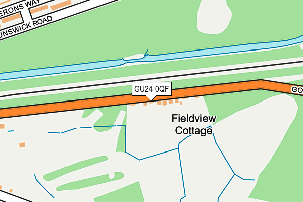 GU24 0QF map - OS OpenMap – Local (Ordnance Survey)