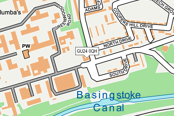 GU24 0QH map - OS OpenMap – Local (Ordnance Survey)