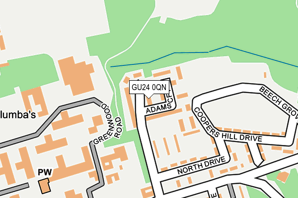 GU24 0QN map - OS OpenMap – Local (Ordnance Survey)