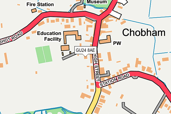 GU24 8AE map - OS OpenMap – Local (Ordnance Survey)