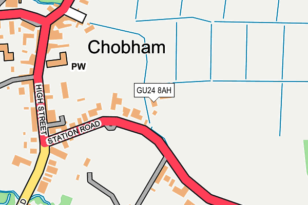 GU24 8AH map - OS OpenMap – Local (Ordnance Survey)