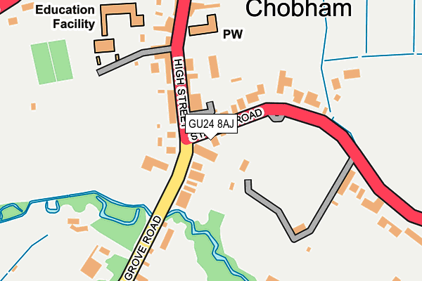 GU24 8AJ map - OS OpenMap – Local (Ordnance Survey)