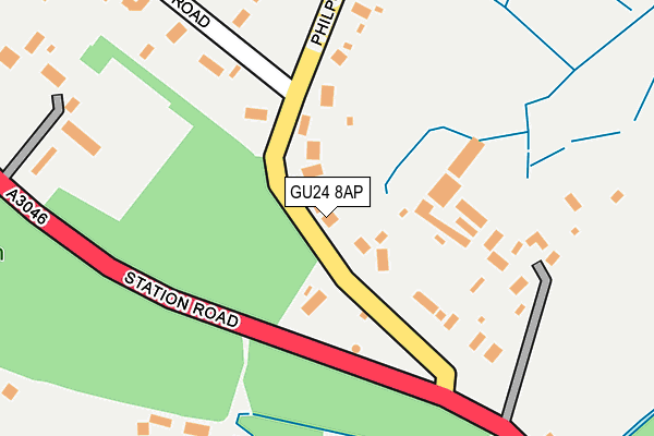 GU24 8AP map - OS OpenMap – Local (Ordnance Survey)