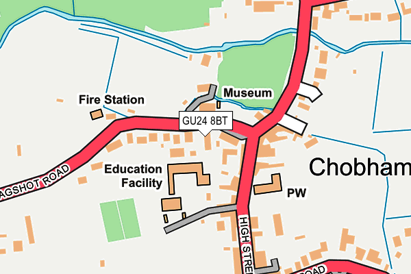 GU24 8BT map - OS OpenMap – Local (Ordnance Survey)