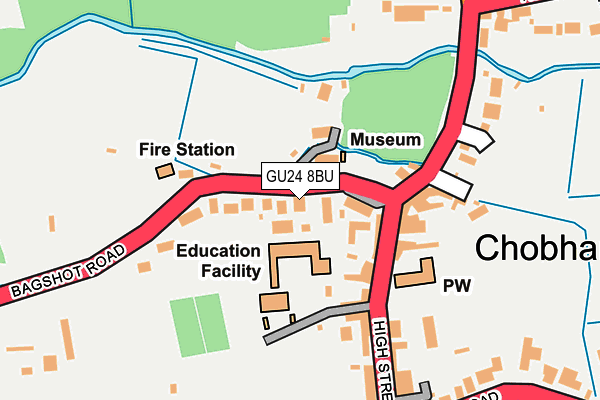 GU24 8BU map - OS OpenMap – Local (Ordnance Survey)