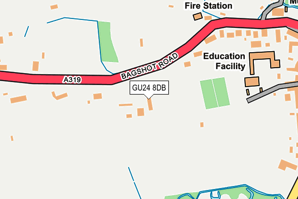 GU24 8DB map - OS OpenMap – Local (Ordnance Survey)