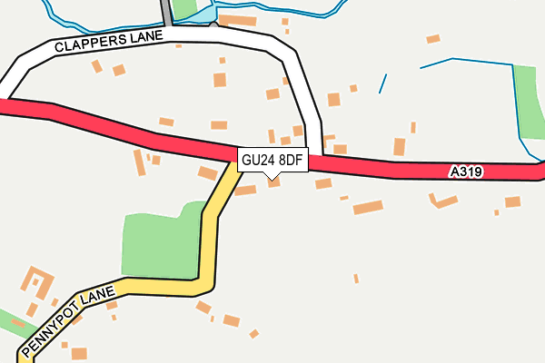 GU24 8DF map - OS OpenMap – Local (Ordnance Survey)